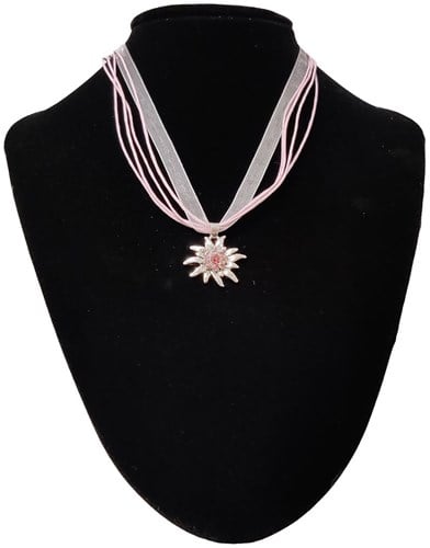 Ketting Oktoberfest Roze Met Edelweiss Hanger