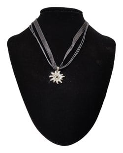 Ketting Oktoberfest Zwart Met Edelweiss Hanger
