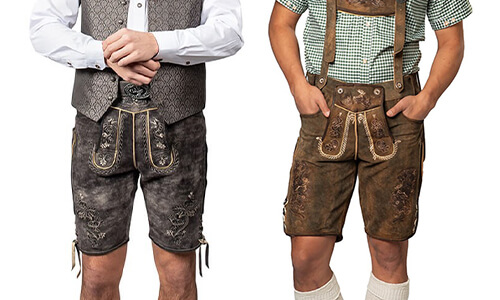 Hirscher Herren Lederhose Neuburg 123 20308-261 Wildbock Old Grey Grün