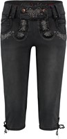 Zwart-Grijs Tiroler Dames Trachten Jeans (driekwart)