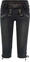 Zwart-Grijs Tiroler Dames Trachten Jeans (driekwart)