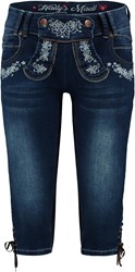 Blauwe Tiroler Dames Trachten Jeans (driekwart)