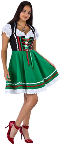 Zwart-Groen Tiroler Dirndl 50cm 2dlg. (100% Katoen)