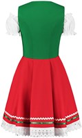 Tiroler Dirndl Groen-Rood 50cm 2dlg. (100% Katoen) (achterkant)