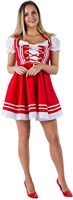 Tiroler Dirndl Rood-Wit 50cm 2dlg. (100% Katoen) (2)