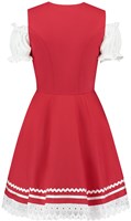 Tiroler Dirndl Rood-Wit 50cm 2dlg. (100% Katoen) (achterkant)