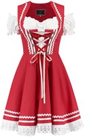 Tiroler Dirndl Rood-Wit 50cm 2dlg. (100% Katoen) (product)