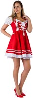 Dirndl Tiroler Rood-Wit 50cm 2dlg. (100% Katoen)