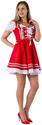 Dirndl Tiroler Rood-Wit 50cm 2dlg. (100% Katoen)