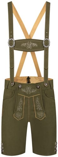 Tiroler Lederhose Kort Mosgroen (Nepleer)