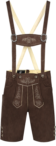 Tiroler Lederhose Kort Donkerbruin (nepleer)