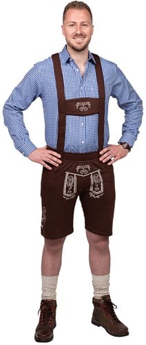 Bruine Lederhose met Opdruk (Joggingstof)